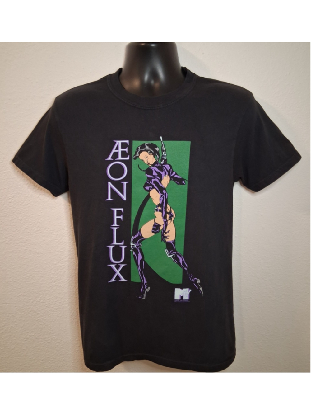 VTG 90s Aeon Flux Adult Small T-shirt MTV Liquid TV Show Anime Cyberpunk 1996
